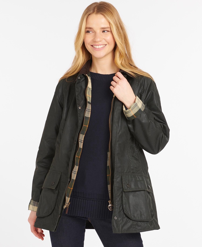 Barbour Beadnell® Waxed Jas Dames Zwart | 943571-BOY