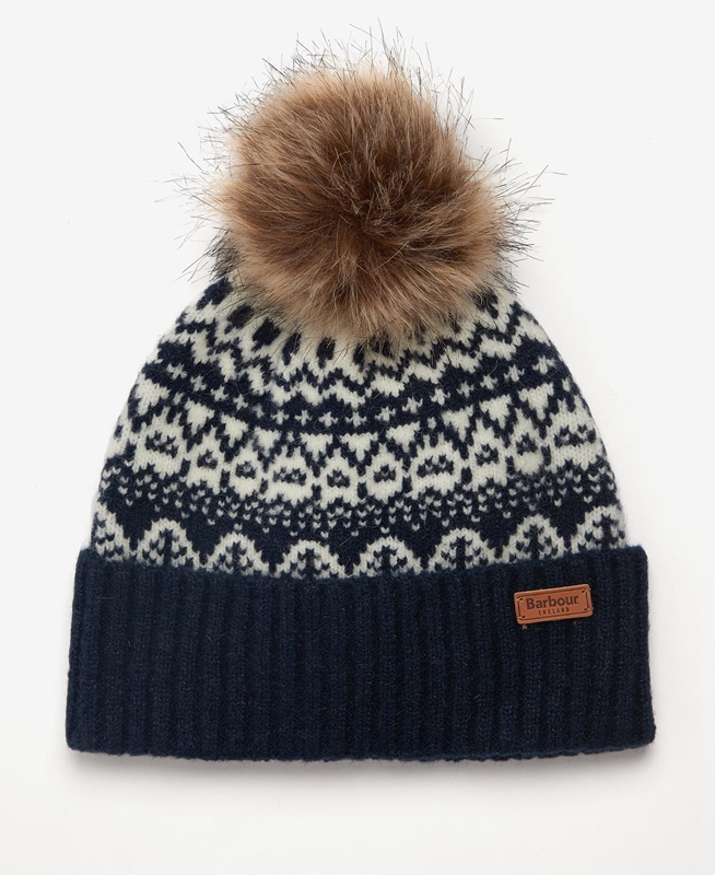 Barbour Beanie Alpine Fair Isle Pom Hoeden Dames Donkerblauw | 627538-YJH