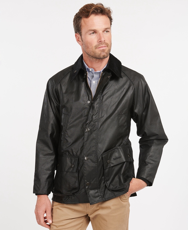 Barbour Bedale® Waxed Jas Heren Zwart | 075823-AJX