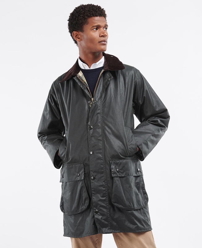 Barbour Border® Waxed Jas Heren Zwart | 423978-CYF