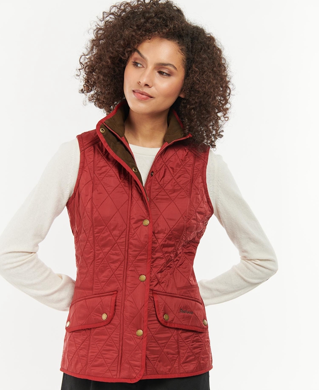 Barbour Cavalry Gilet Dames Rood | 230875-TPA