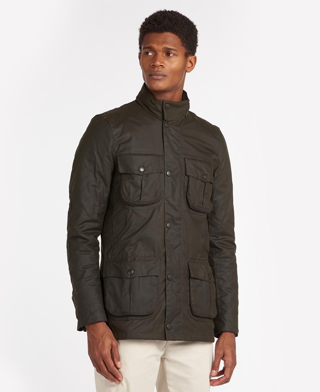 Barbour Corbridge Waxed Jas Heren Olijfgroen | 827541-KLA