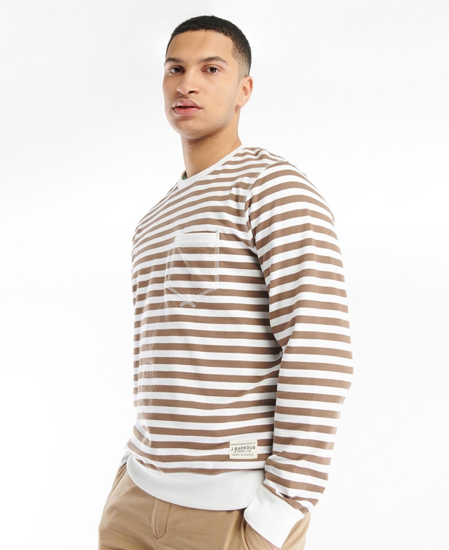 Barbour Durnage Crew Sweatshirts Heren Bruin | 923045-UBR