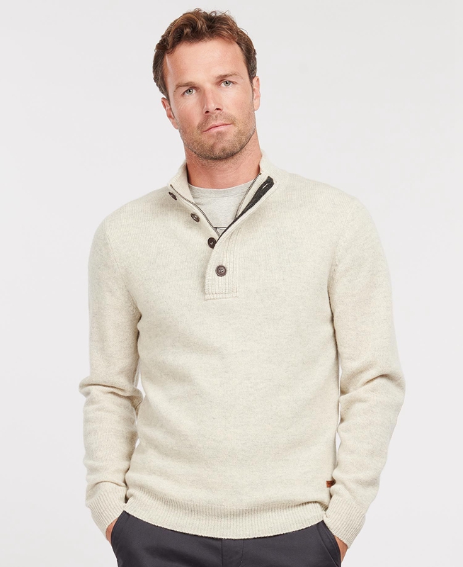 Barbour Essential Patch Half Zip Truien Heren Beige | 459321-ASR