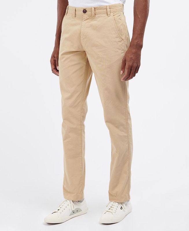 Barbour Glendale Chino Broek Heren Beige | 872463-SYK