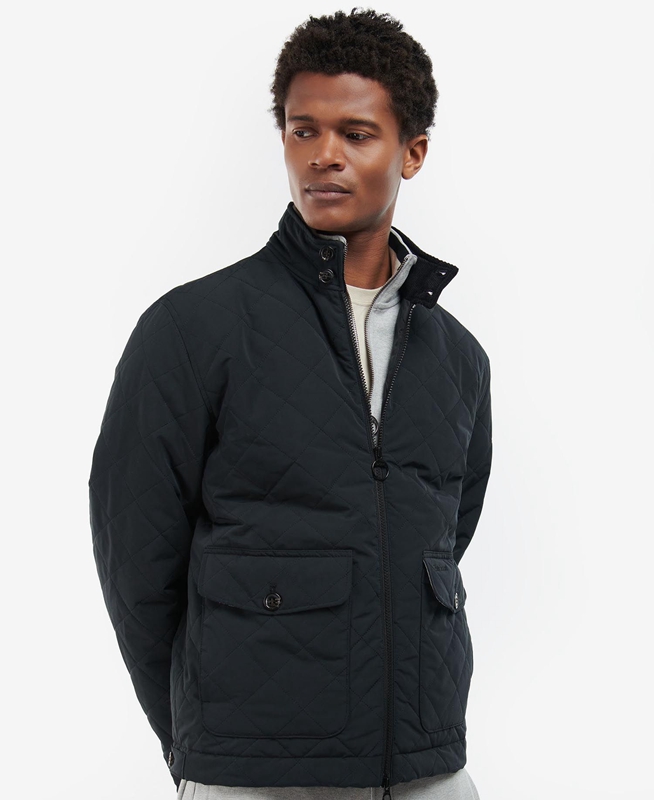 Barbour Hitchen Gewatteerde Jas Heren Zwart | 136874-QNZ