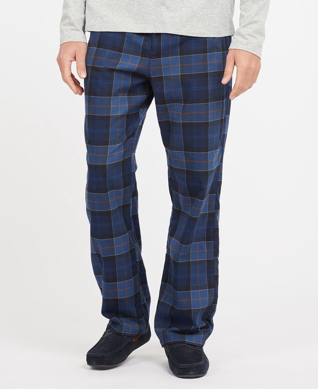 Barbour Hose Glenn Tartan Broek Heren Donkerblauw | 931650-VUI