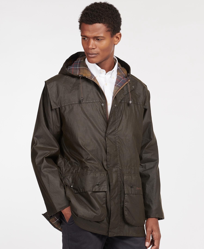 Barbour Klassieke Durham® Waxed Jas Heren Olijfgroen | 485673-ZPO