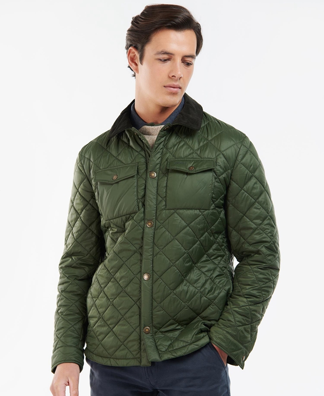 Barbour Shirt Gewatteerde Jas Heren Groen | 681720-QWB