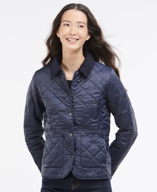 Barbour Steppjacke Deveron Polarquilt Gewatteerde Jas Dames Blauw | 839276-KNT