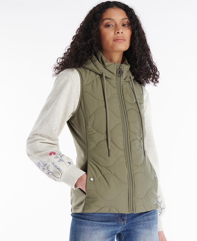 Barbour Thrift Quilted Sweatshirts Dames Olijfgroen | 365289-SMJ