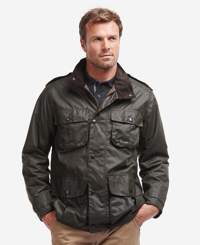 Barbour Trooper Waxed Jas Heren Olijfgroen | 465790-ARN