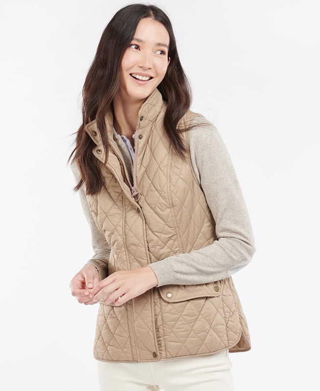 Barbour Weste Otterburn Gilet Dames Beige | 980315-DBL