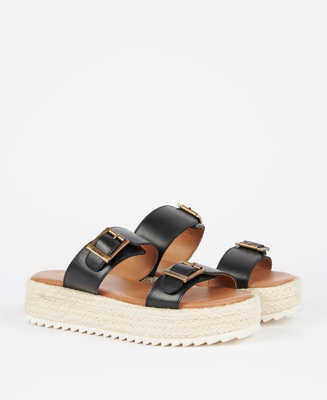 Barbour Amelda Sandalen Dames Zwart | 218754-JFK