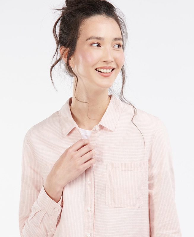 Barbour Beachfront Overhemd Dames Roze | 249037-ATZ