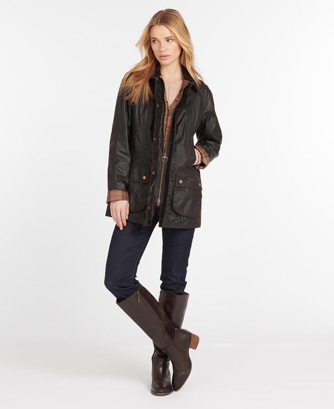 Barbour Beadnell® Waxed Jas Dames Bruin | 037952-XPD