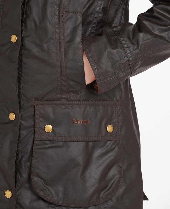 Barbour Beadnell® Waxed Jas Dames Bruin | 037952-XPD