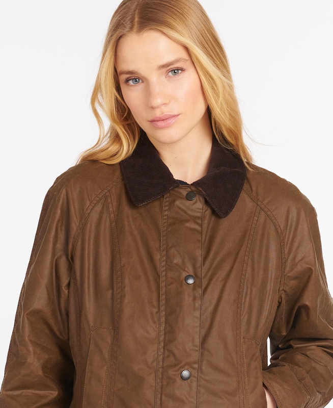 Barbour Beadnell® Waxed Jas Dames Bruin | 601279-KMR