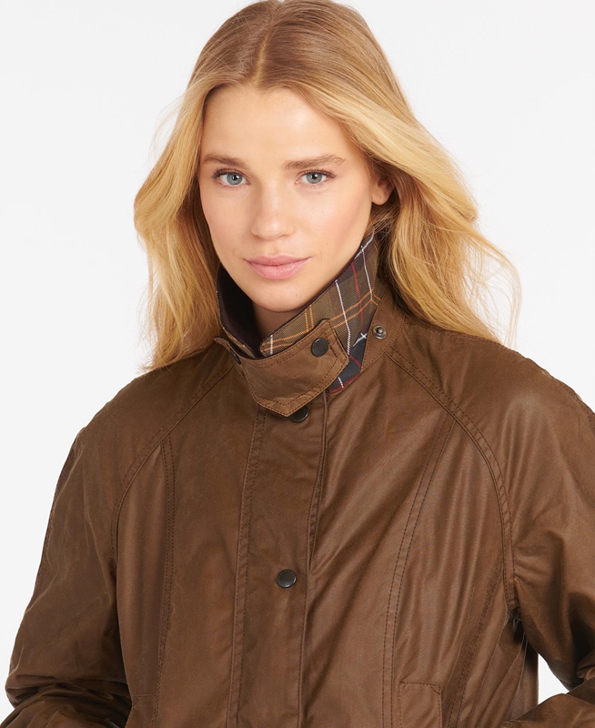 Barbour Beadnell® Waxed Jas Dames Bruin | 601279-KMR