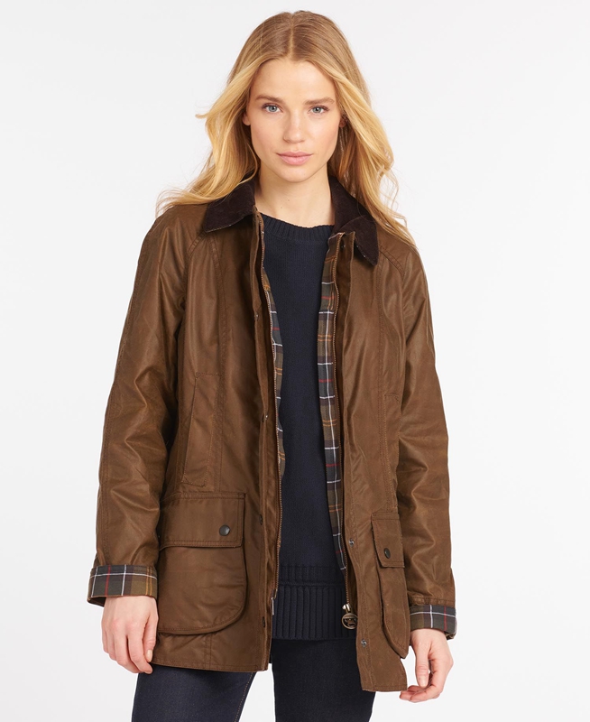 Barbour Beadnell® Waxed Jas Dames Bruin | 601279-KMR