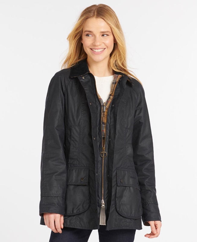 Barbour Beadnell® Waxed Jas Dames Donkerblauw | 769143-FNH