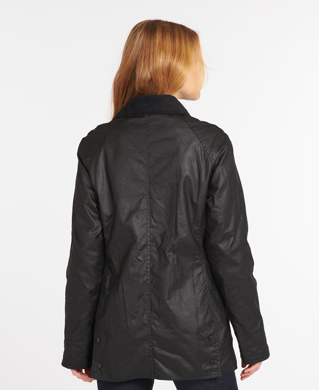 Barbour Beadnell® Waxed Jas Dames Zwart | 310487-PZR