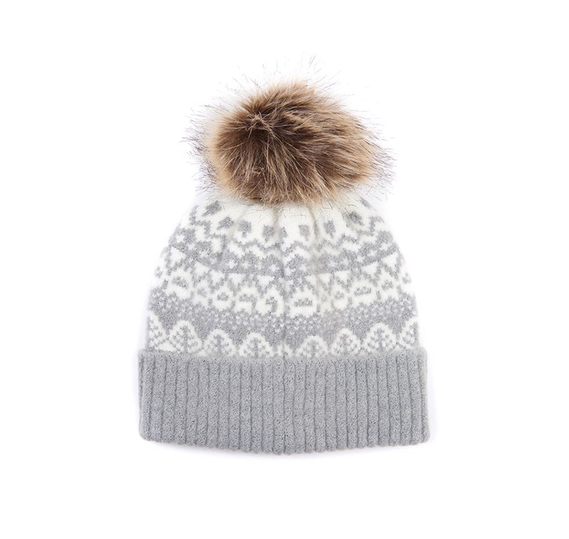 Barbour Beanie Alpine Fair Isle Pom Hoeden Dames Grijs | 041823-BIL