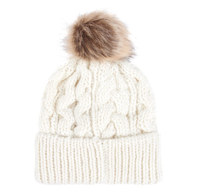 Barbour Beanie Penshaw Cable Hoeden Dames Wit | 684539-IPH