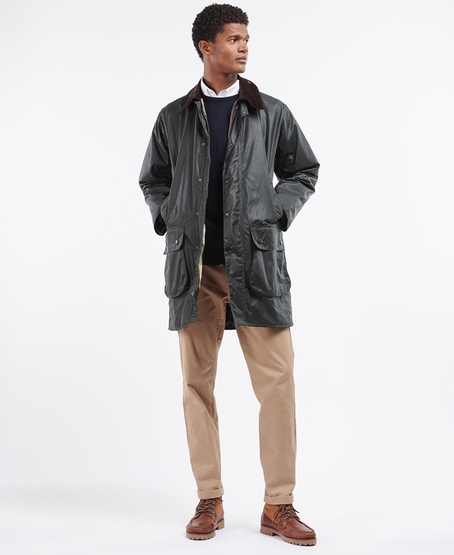 Barbour Border® Waxed Jas Heren Zwart | 423978-CYF