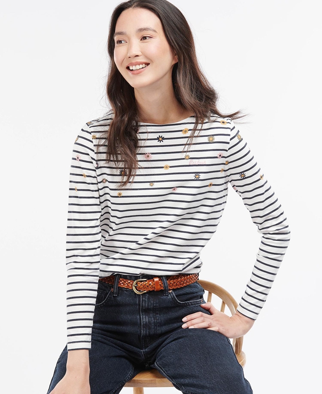 Barbour Bradley Print Top T-shirts Dames Gekleurd | 416923-HVJ