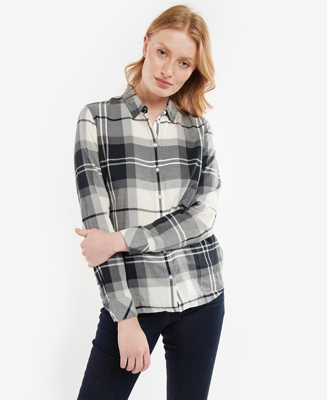 Barbour Bredon Overhemd Dames Zwart Grijs | 743169-QNI