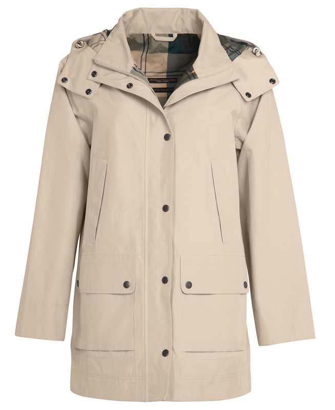 Barbour Clary Waterdichte Jas Dames Beige | 296503-QVZ