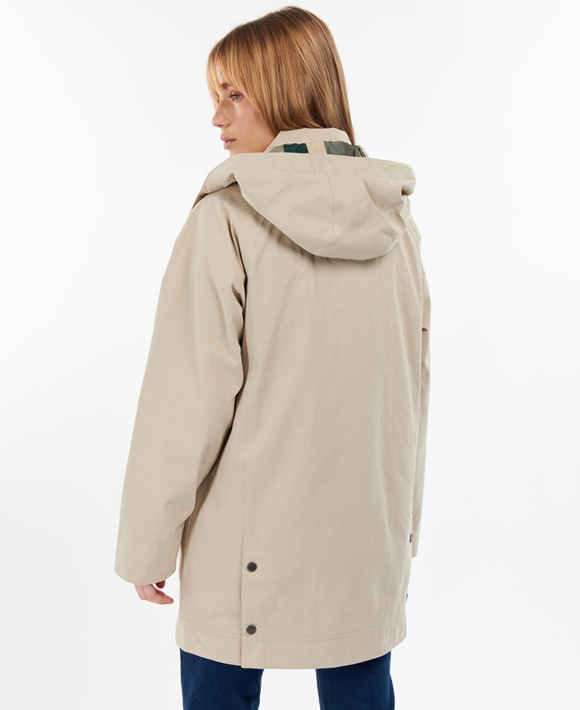 Barbour Clary Waterdichte Jas Dames Beige | 296503-QVZ