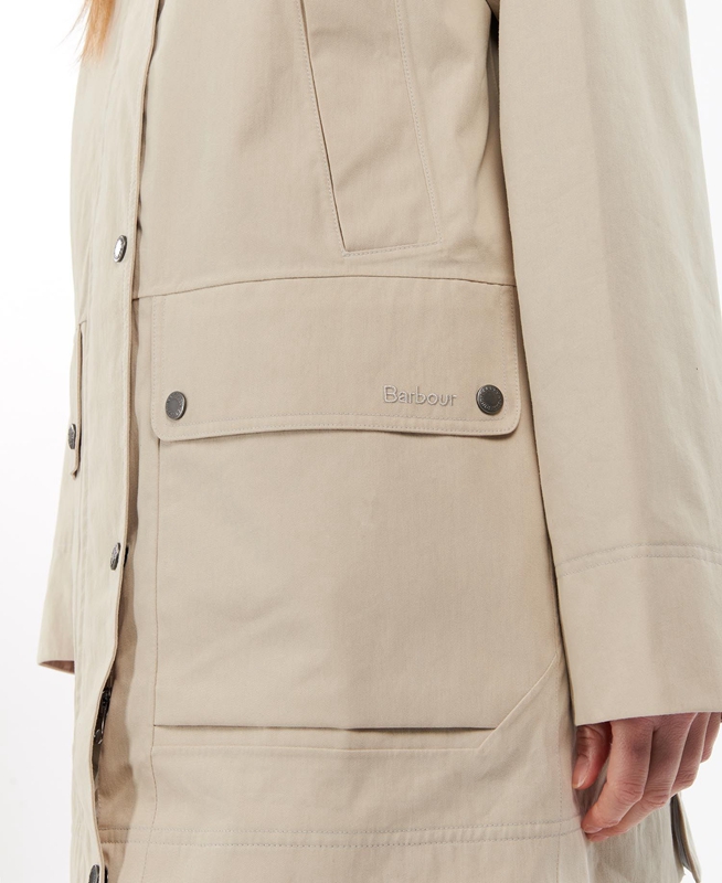 Barbour Clary Waterdichte Jas Dames Beige | 296503-QVZ