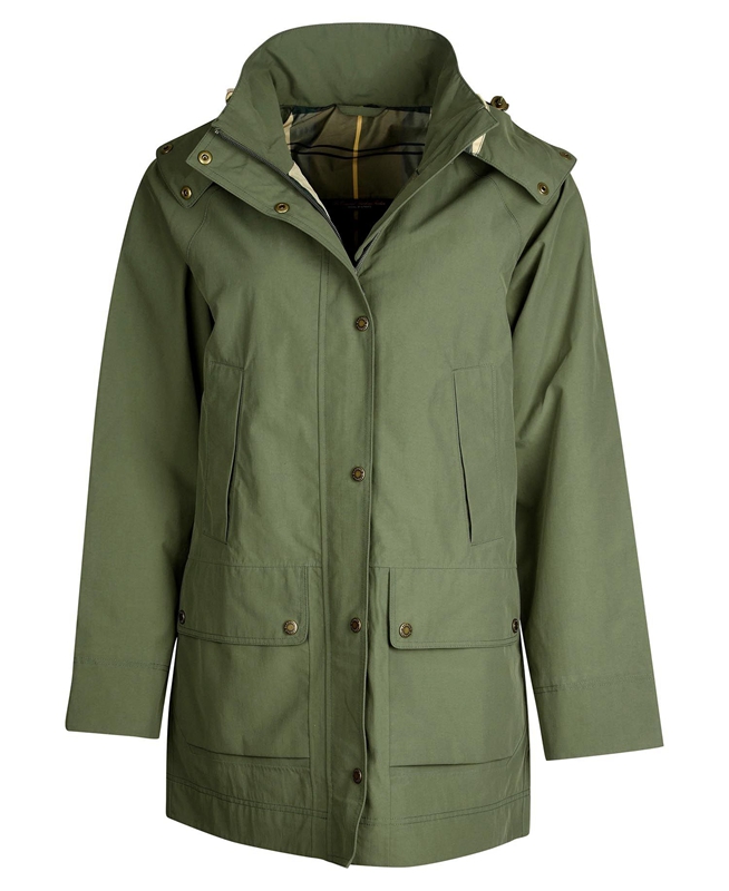 Barbour Clary Waterdichte Jas Dames Groen | 745918-JZR