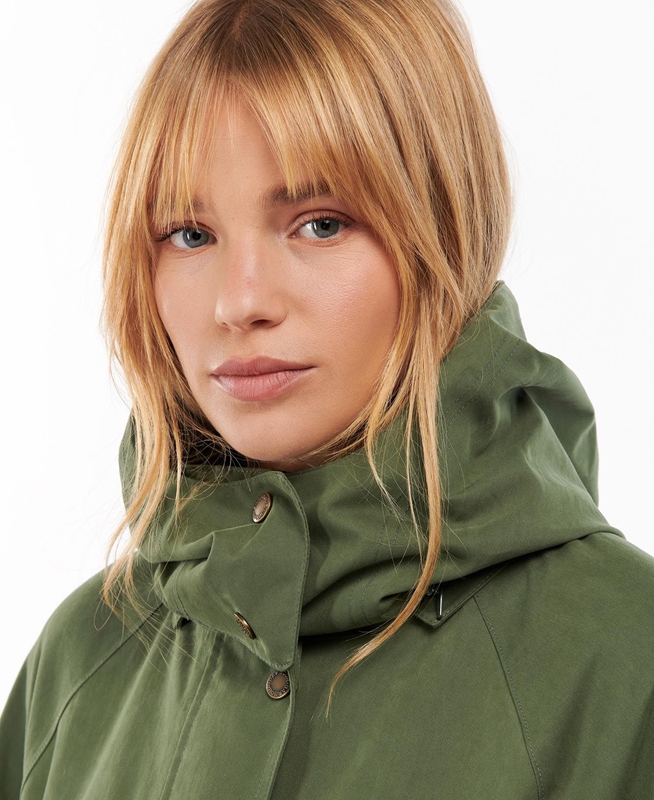 Barbour Clary Waterdichte Jas Dames Groen | 745918-JZR