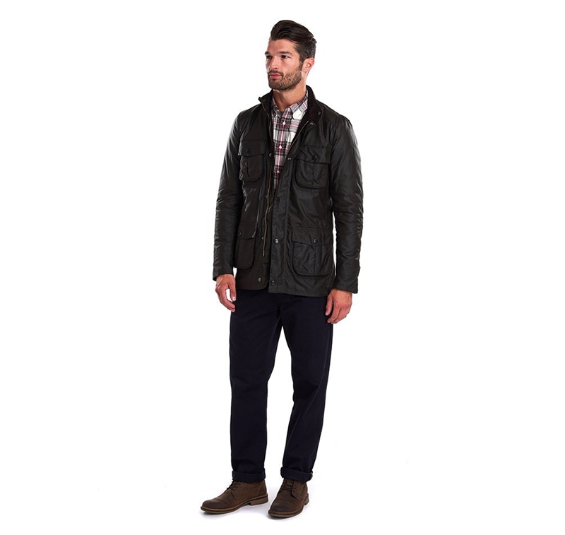 Barbour Corbridge Waxed Jas Heren Olijfgroen | 827541-KLA