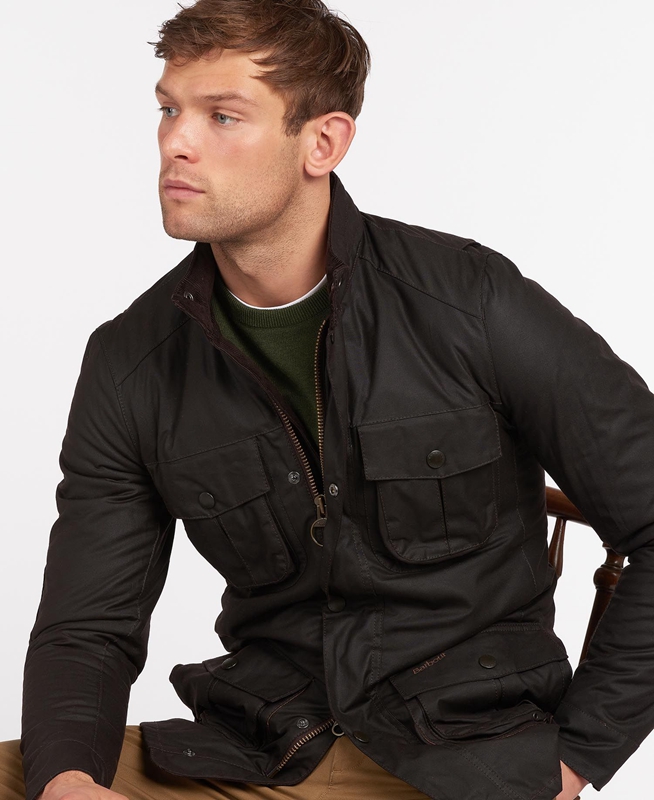 Barbour Corbridge Waxed Jas Heren Zwart | 052738-LEW