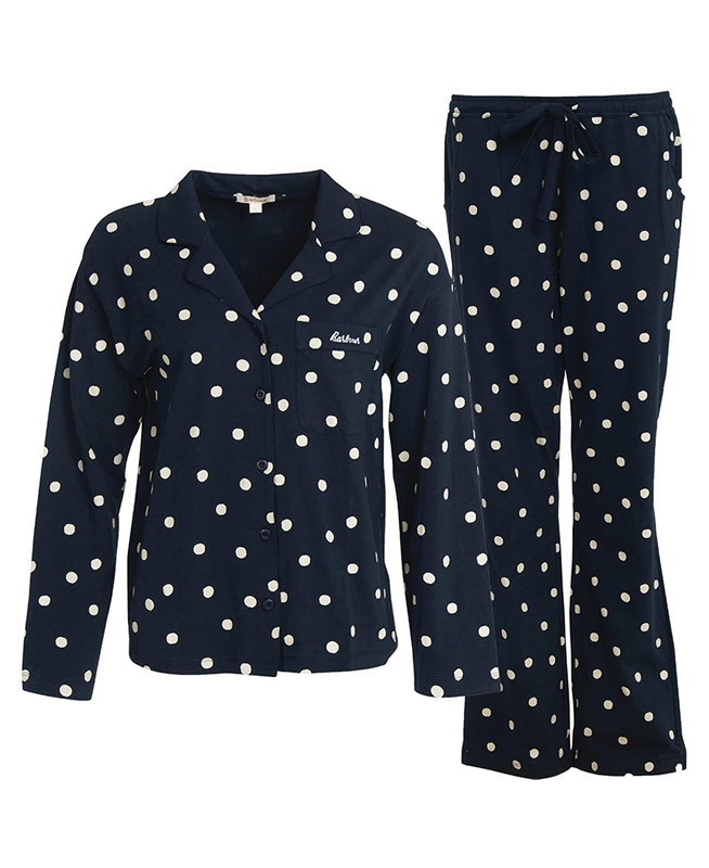 Barbour Dotty PJ Set Nachtkleding Dames Donkerblauw | 451392-MZX