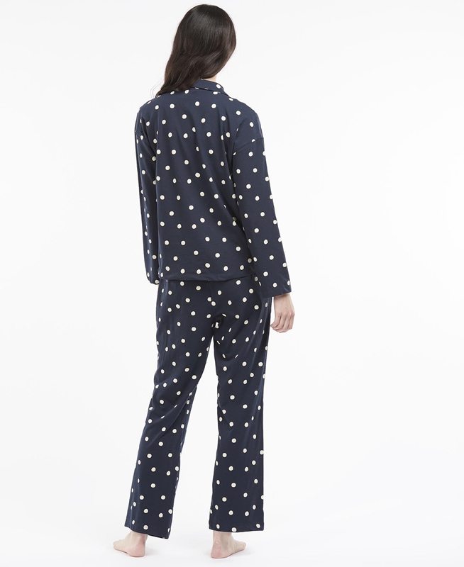 Barbour Dotty PJ Set Nachtkleding Dames Donkerblauw | 451392-MZX