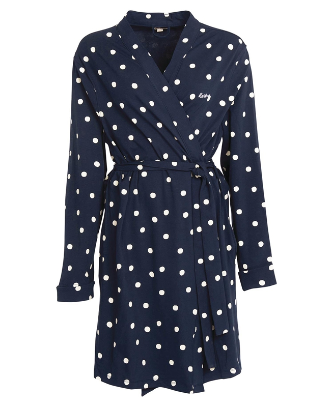 Barbour Dotty Robe Nachtkleding Dames Donkerblauw | 578324-FYK