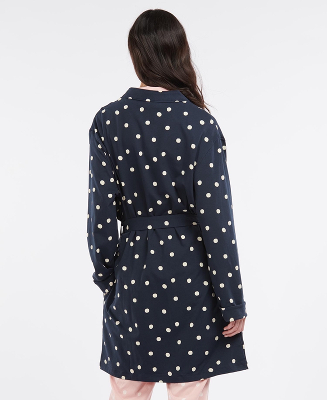 Barbour Dotty Robe Nachtkleding Dames Donkerblauw | 578324-FYK