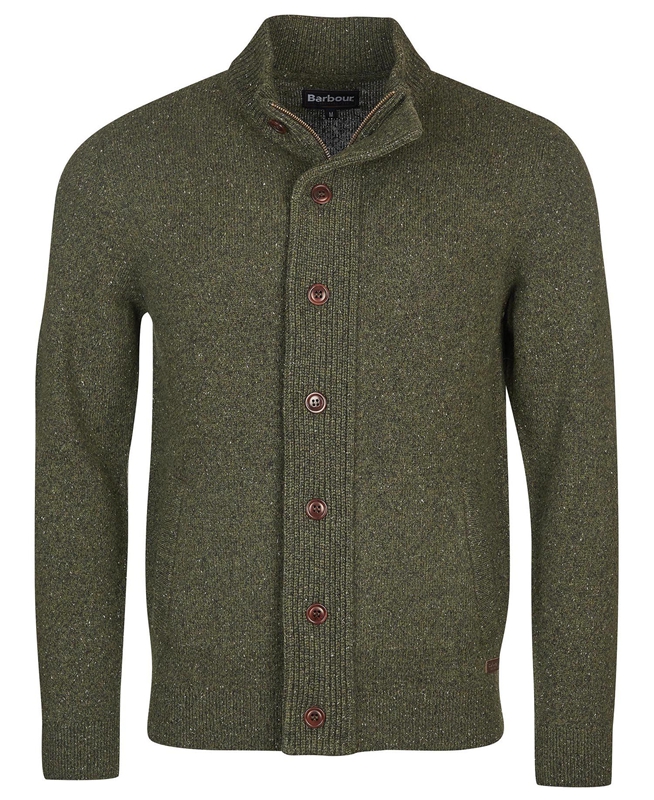 Barbour Essential Cardigan Tisbury Zip Through Truien Heren Groen | 138256-DYP