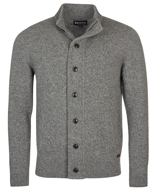 Barbour Essential Cardigan Tisbury Zip Through Truien Heren Grijs | 693285-UWS