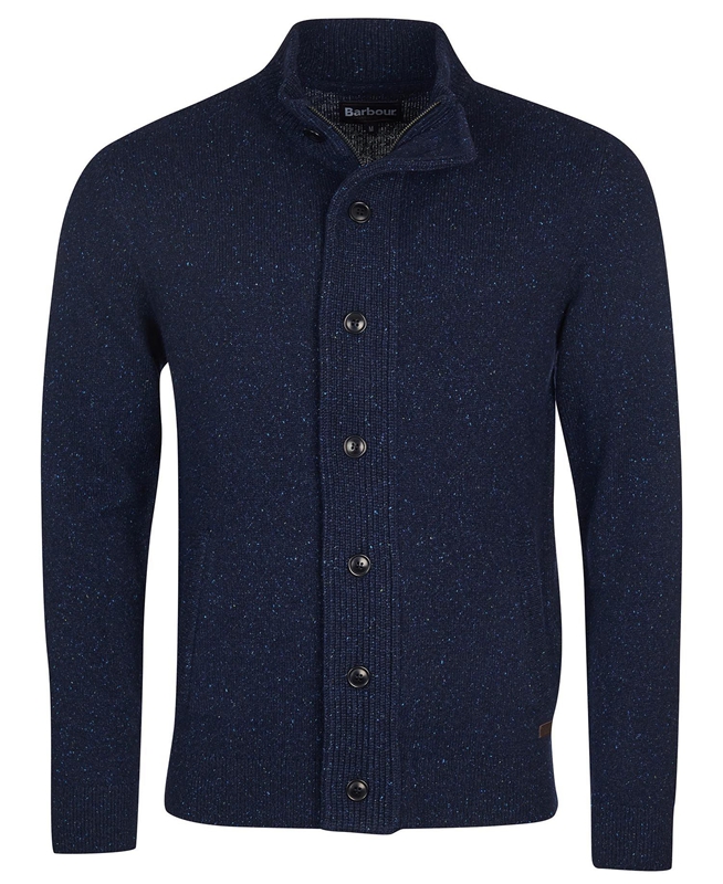 Barbour Essential Cardigan Tisbury Zip Through Truien Heren Donkerblauw | 976410-ZVC