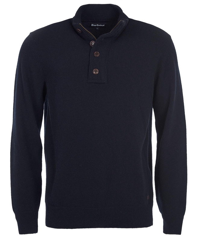 Barbour Essential Patch Half Zip Truien Heren Donkerblauw | 096782-DEC