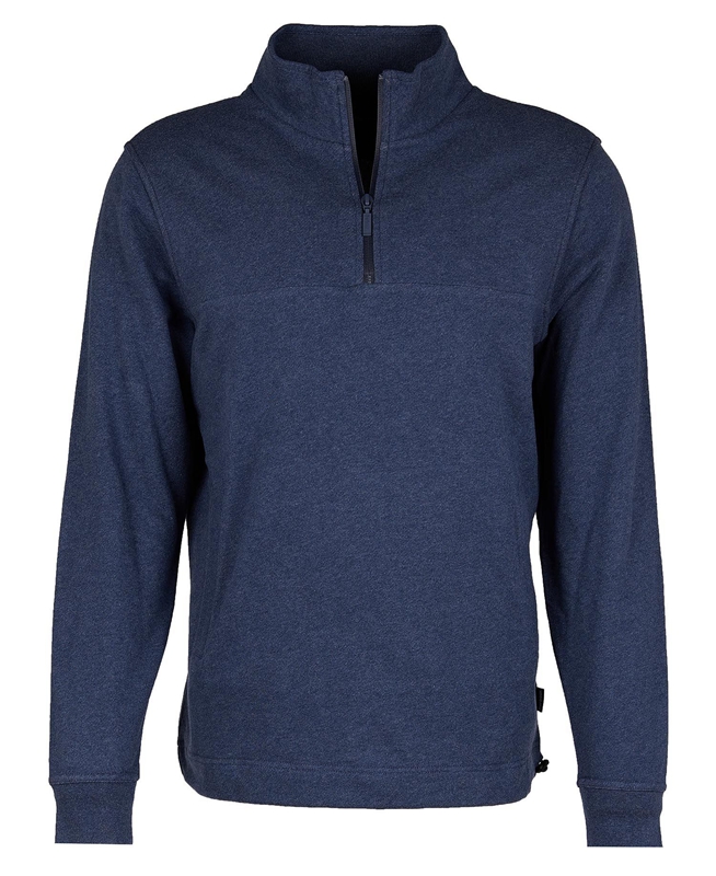 Barbour Explorer Shotley Half Zip Sweatshirts Heren Blauw | 375418-BAJ