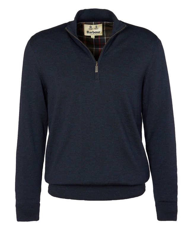 Barbour Gamlan Half Zip Truien Heren Blauw | 569203-XTY