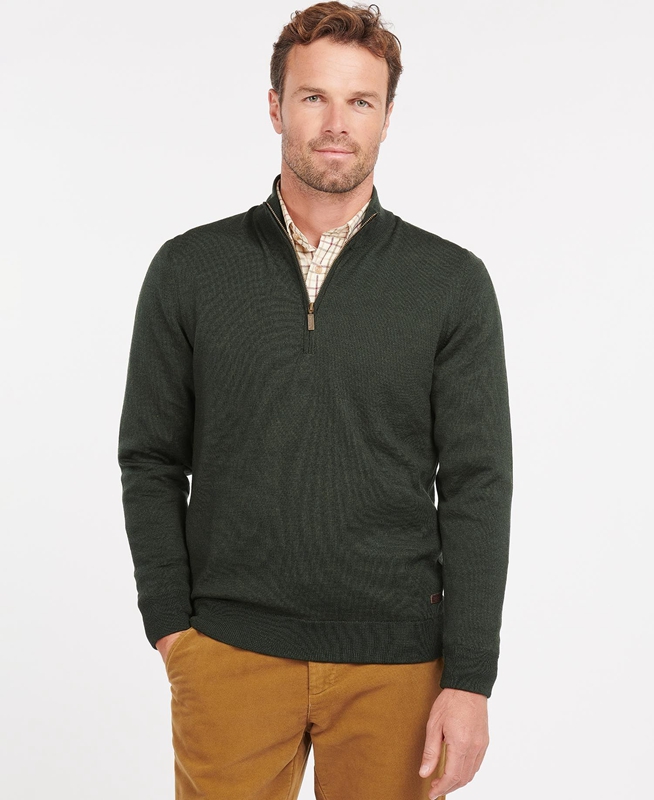 Barbour Gamlan Half Zip Truien Heren Groen | 853279-ODB