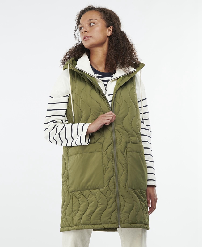 Barbour Guilden Gilet Dames Groen | 562940-GHR